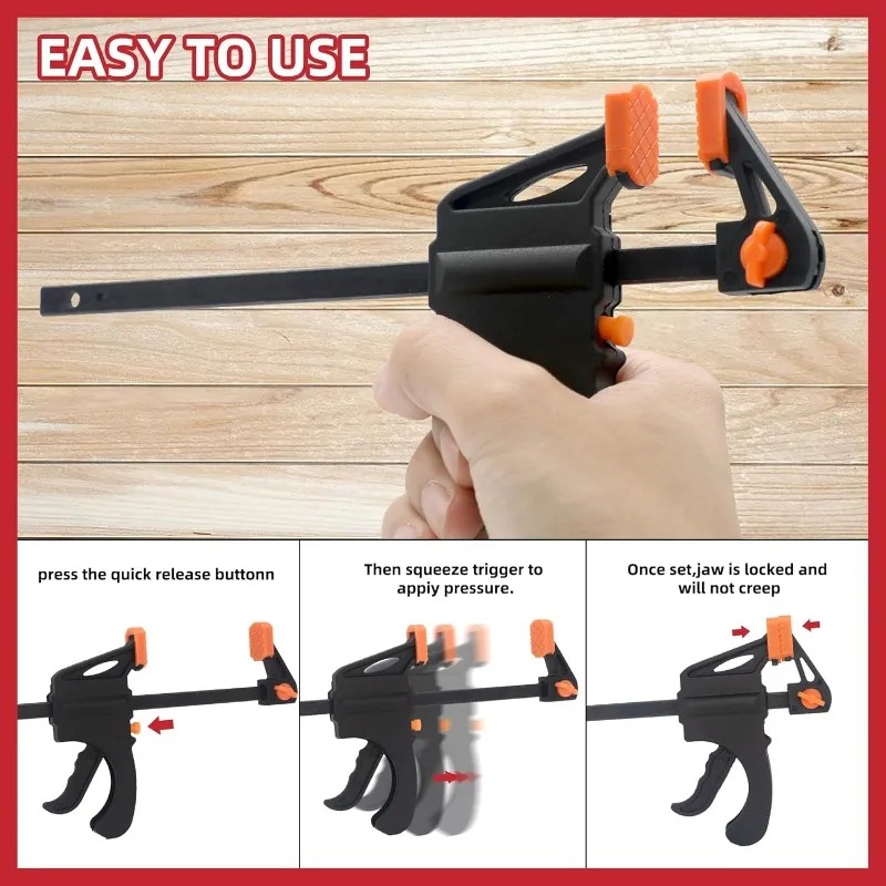 Woodworking Z Clips - 4-дюймовый быстрозажимной F-образный зажим-фиксатор для деревообработки,