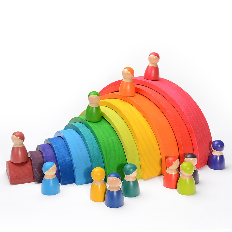 Деревянные радужные блоки, раз – обзор и цена Woodworking Kids Toys
